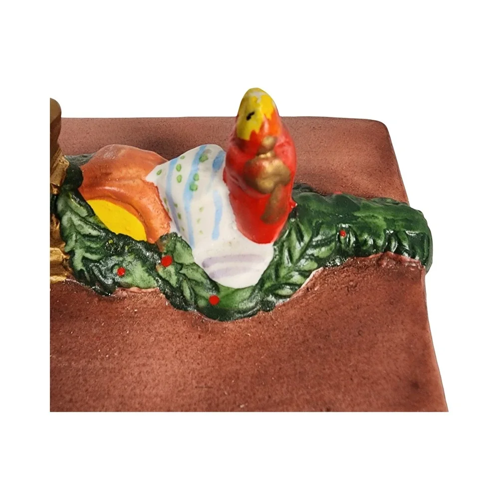 Vintage‎ Style Ceramic Christmas Fireplace Tea Light Candle Holder Cherubs Cat